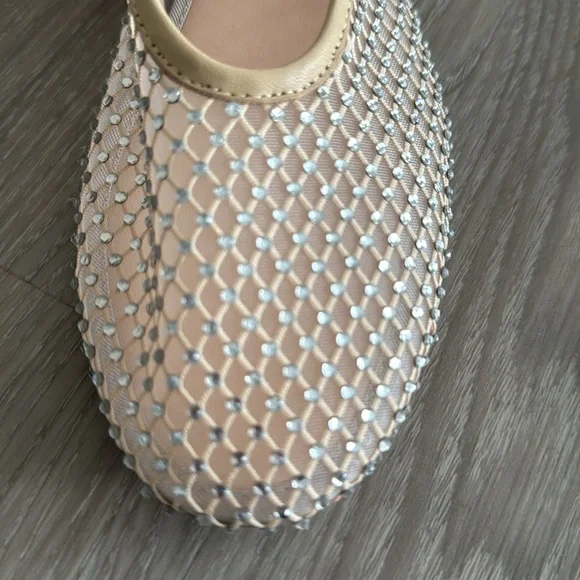 Steve Madden Gold & Nude Mesh Mary Jane Flats - Picture 3 of 9